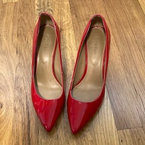 Calvin Klein Red Heels - practically new